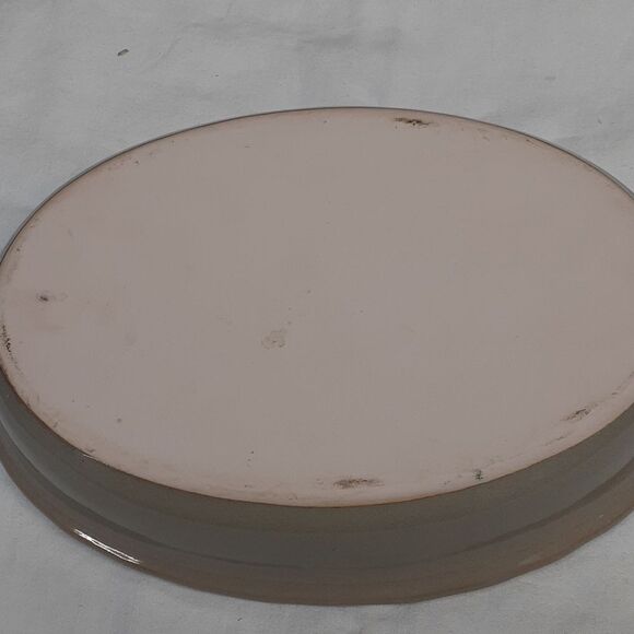 Ceramic Gray Decorative Display Bowl Embossed Textured Fruit Bottom - Picture 8 of 8